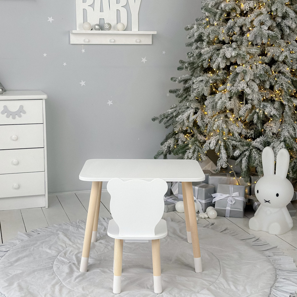 Детская красивая мебель столик и стульчик для ребенка, набор детской мебели столик и стульчик детский белый Киев - изображение 4