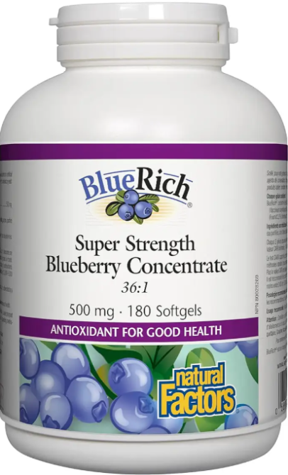Концентрат лохини Natural Factors BlueRich 500mg 180 гел капс Київ - фото 3