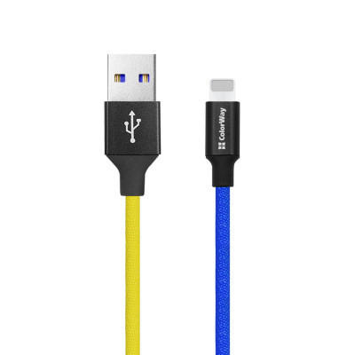 Дата кабель USB 2.0 AM to Lightning 1.0m National ColorWay (CW-CBUL052-BLY) Вінниця - фото 1