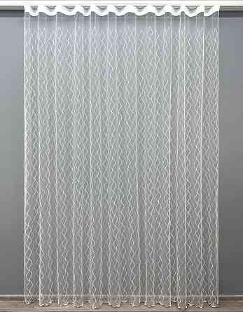 Тюль VR-Textil 1840т Фатин с вышивкой и люрексом Молочный с пудровым 300х270 см (40-195) Киев