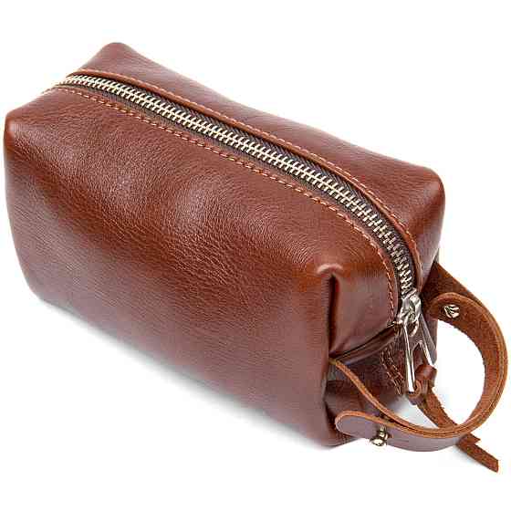 Мужская косметичка из натуральной кожи GRANDE PELLE 11414 Коричневый Киев