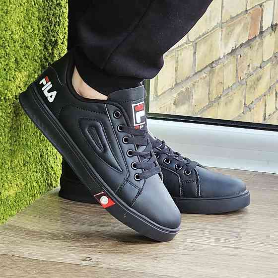 Мужские Кроссовки FILA Черные Кеды Фила Кожаные (размеры: 40,41,42,43,44) Видео Обзор Днепр