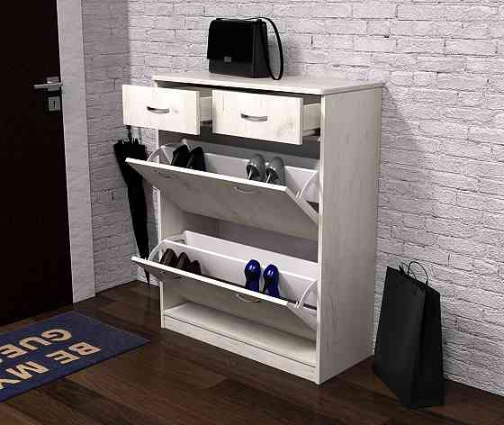 Тумба для обуви №2, Дуб Крафт Білий, 800/350/1010 Львов