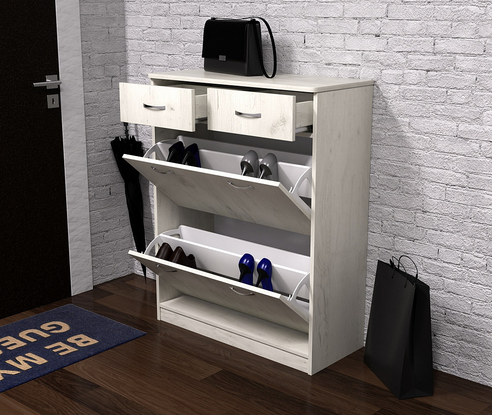 Тумба для обуви №2, Дуб Крафт Білий, 800/350/1010 Львов - изображение 3