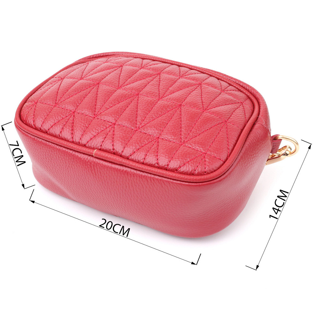 Жіноча сумка на кожен день із натуральної шкіри Vintage 22903 Червоний Київ - фото 3