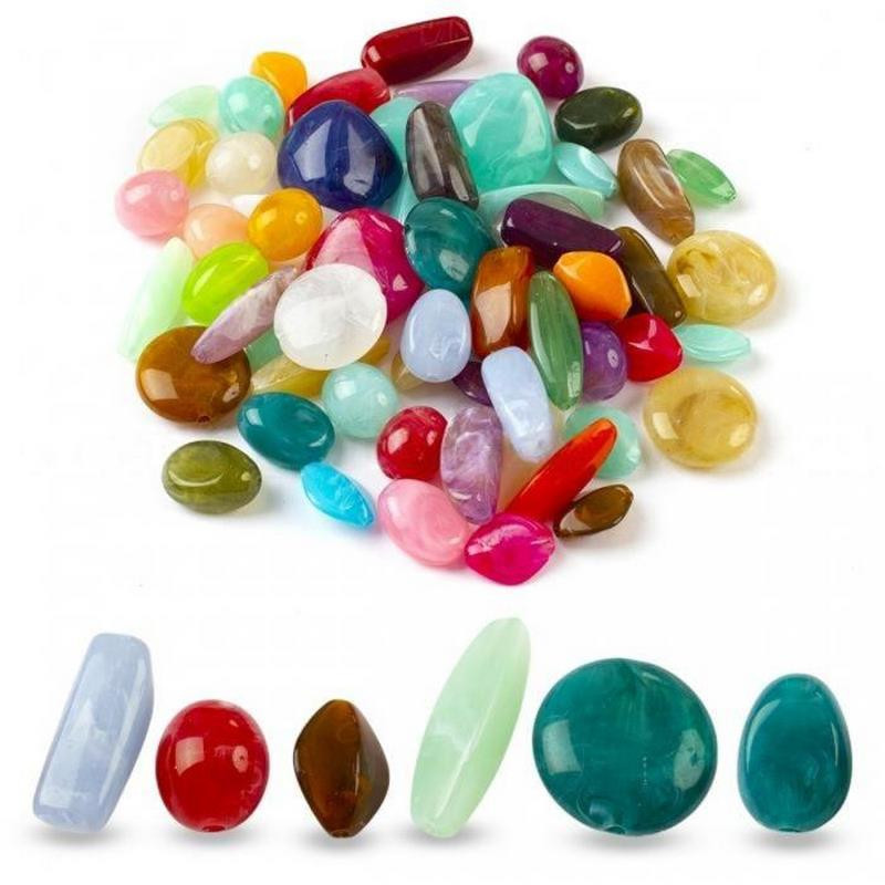 Декоративні намистинки для творчості Камінчики Dom Busin УТ100032730 в упаковці 58 шт Вінниця - фото 1