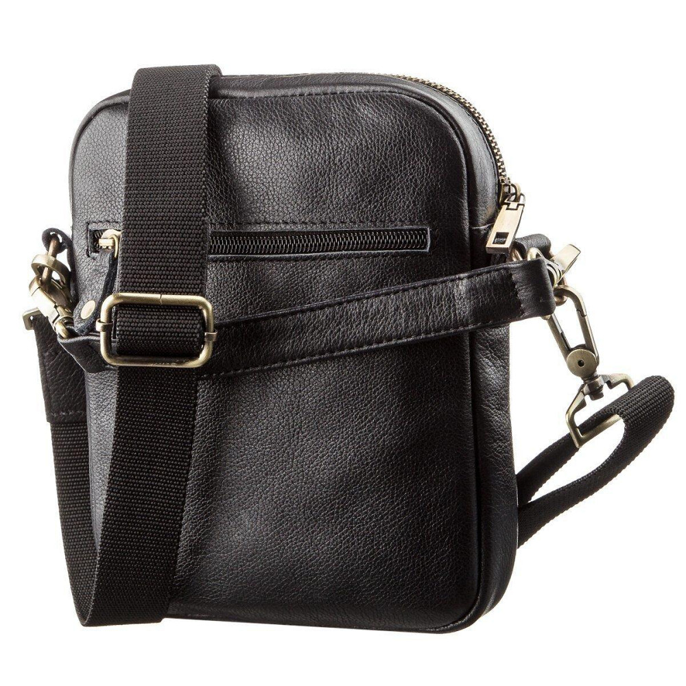 Чоловіча шкіряна сумка з двома знімними ручками SHVIGEL 19110 Чорна Київ - фото 2