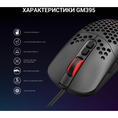 Мышка GamePro GM395 RGB USB Black (GM395) Винница - изображение 3