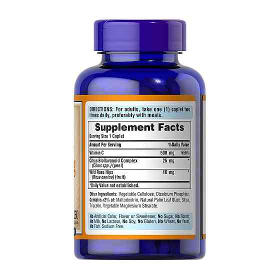 Вітамін C з біофлавоноїдами Puritan's Pride Vitamin C-500 mg with Rose Hips Time Release 250 капс Київ