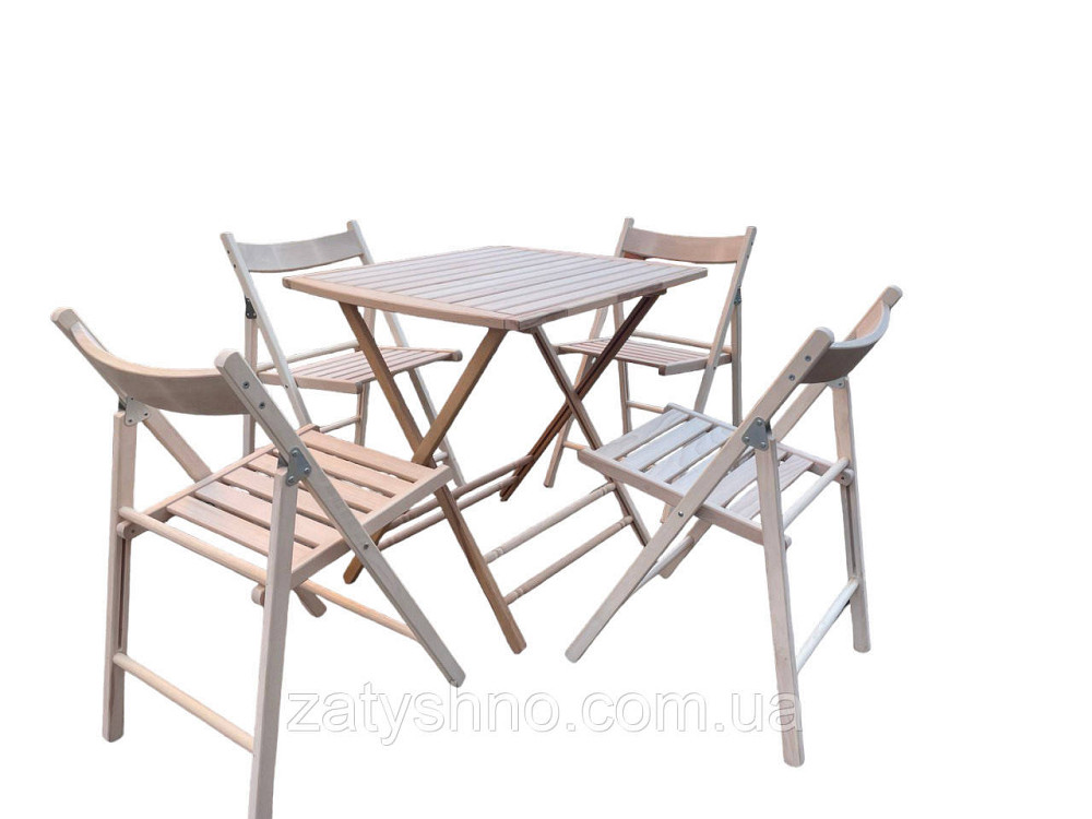 Меблі складні букові 4 стільці та стіл Київ - фото 10