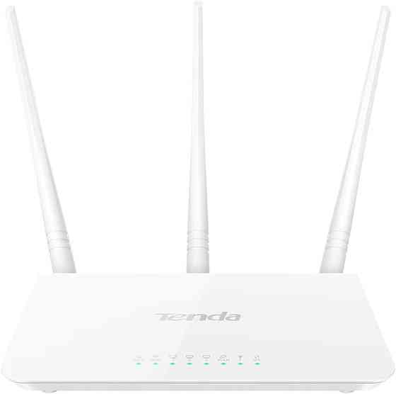 Маршрутизатор Wi‑Fi Tenda F3 N300 300 Мбіт/с 2.4 ГГц 3 LAN порти 3×5dBi антени белый гостьевой режим Киев