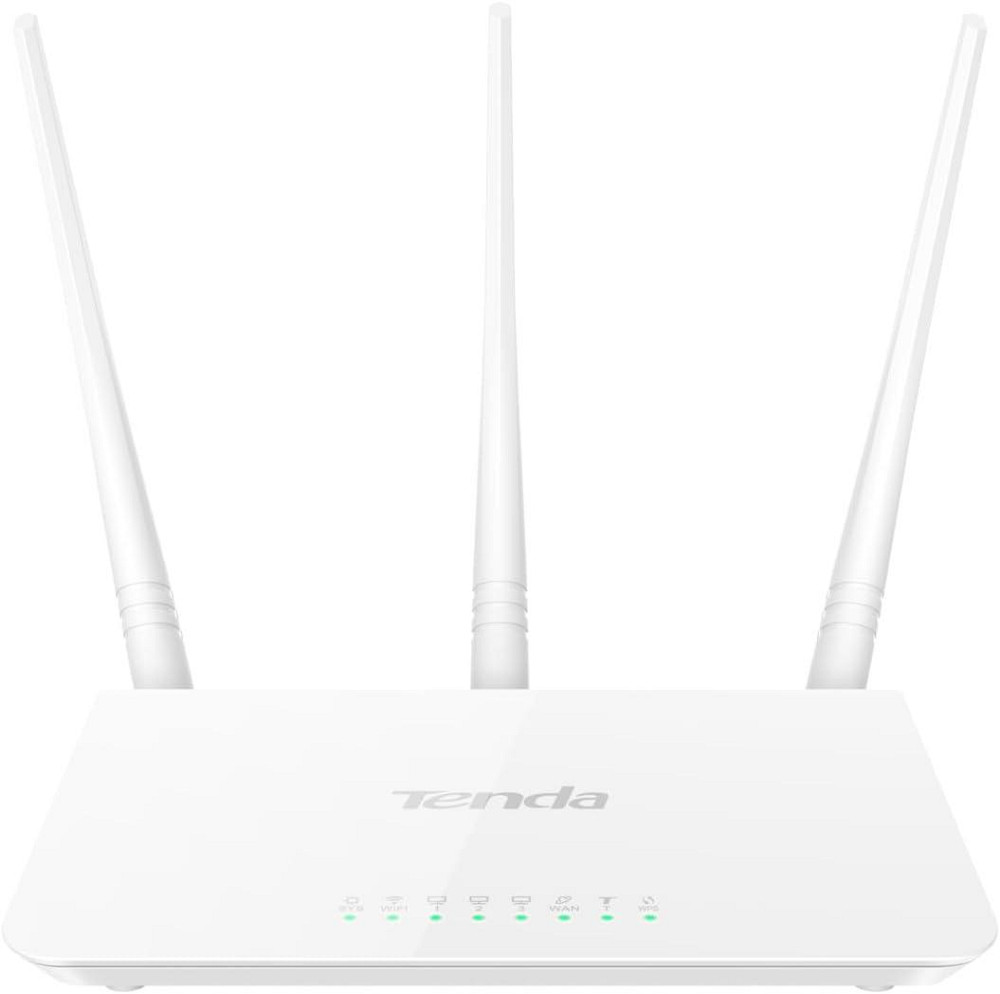Маршрутизатор Wi‑Fi Tenda F3 N300 300 Мбіт/с 2.4 ГГц 3 LAN порти 3×5dBi антени белый гостьевой режим Киев - изображение 1