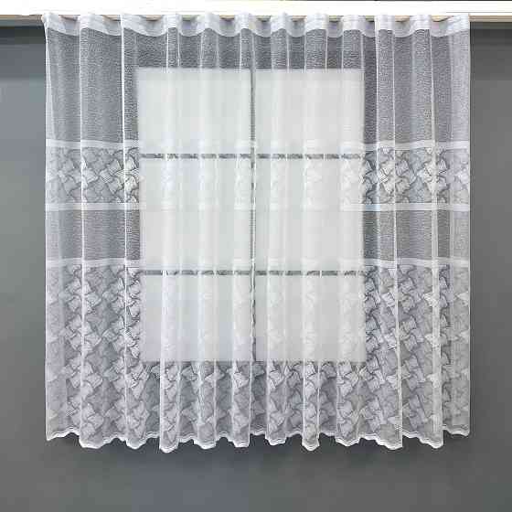 Короткая тюль, высота 1,6 м, жаккард цвет белый 1777т Киев