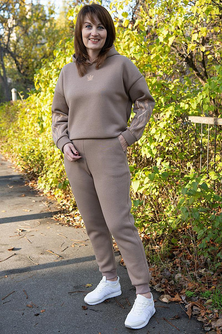 Жіночі спортивні штани, молочні, тринитка Крохатушка одяг Київ - фото 5