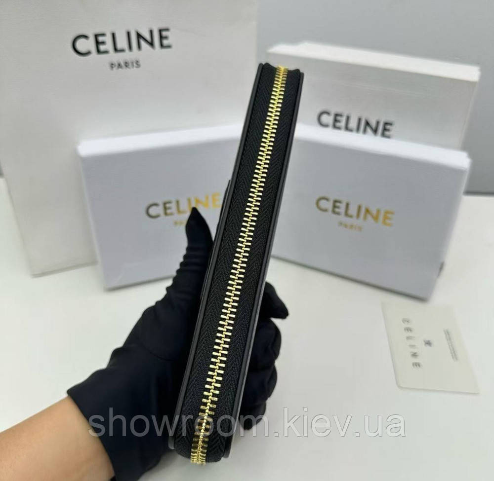 Женский кошелек на молнии Celine (А13) черный Киев - изображение 7