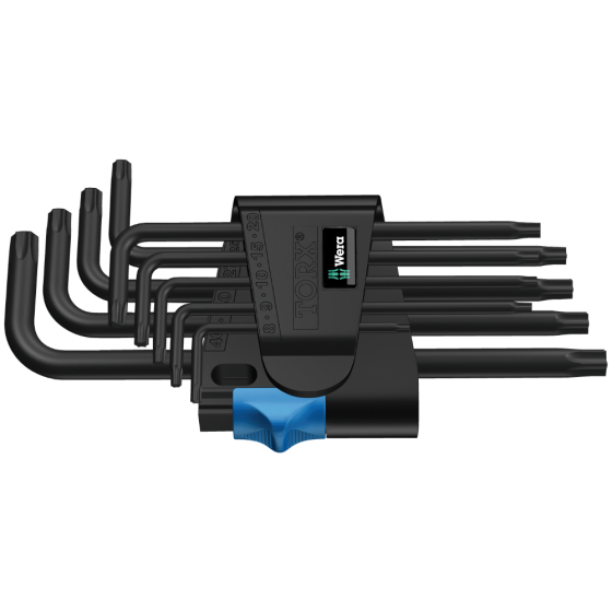 Набір шестигранників TORX (9шт) T8-T40, з фіксуючою функцією, Wera BlackLaser 967 L/9 TORX® HF 05024244001 Одеса