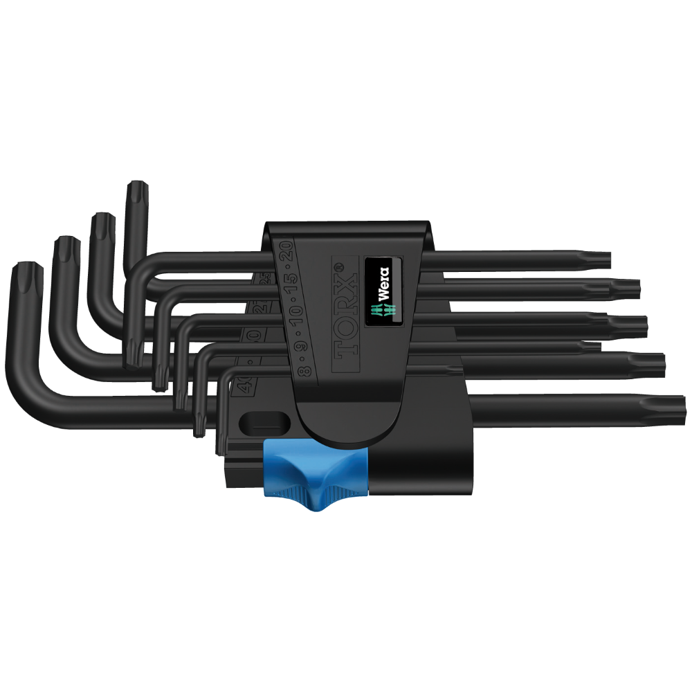 Набір шестигранників TORX (9шт) T8-T40, з фіксуючою функцією, Wera BlackLaser 967 L/9 TORX® HF 05024244001 Одеса - фото 3