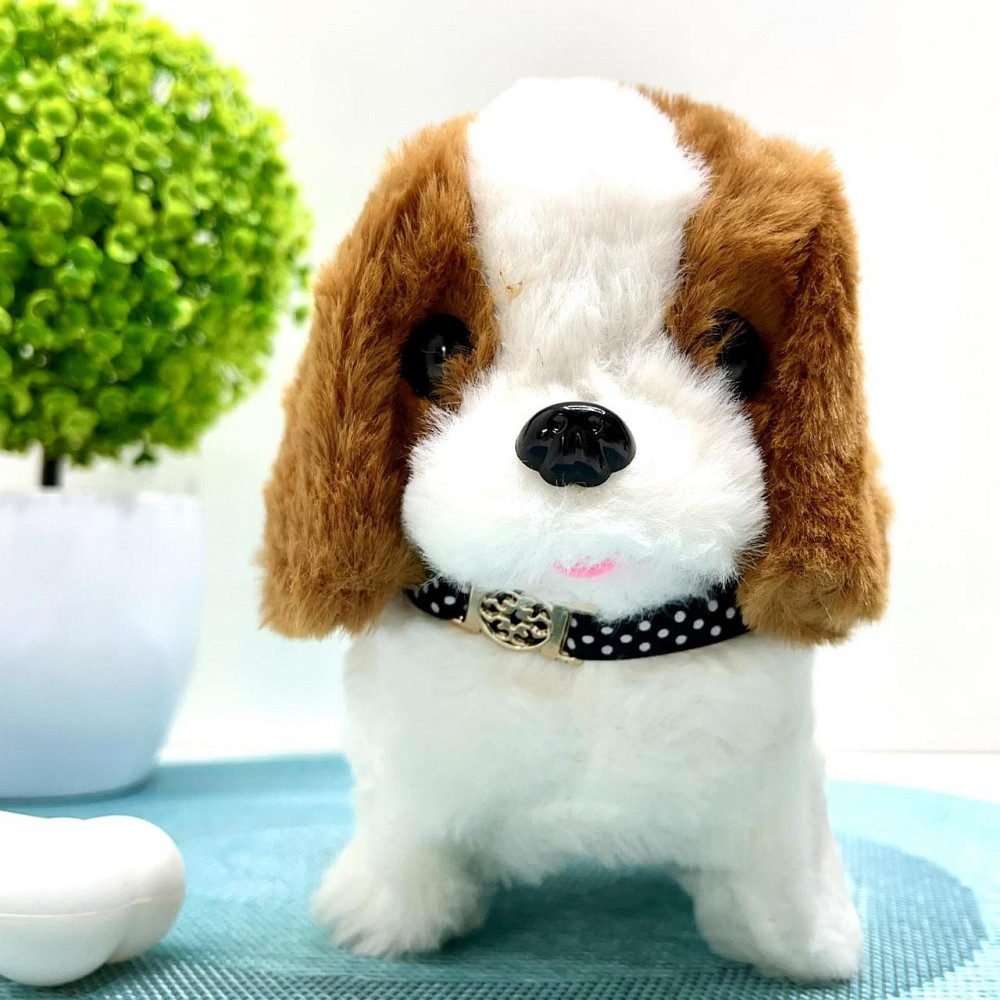 Собачка інтерактивна ходить видає звуки ворушить хвостиком у рюкзаку Білий з коричневим (777-23B) Чернигов - изображение 2