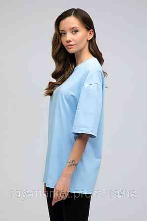 Футболка оверсайз RAY OVERSIZE жіноча блакитна (U0104W-Sky Blue) Київ