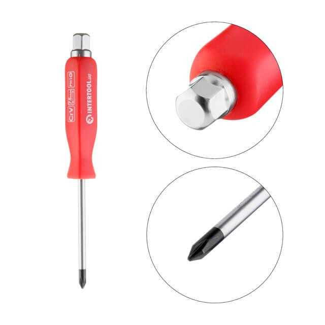 Викрутка ударна PH 1 * 75 мм CrV INTERTOOL HT-0486 Київ - фото 2
