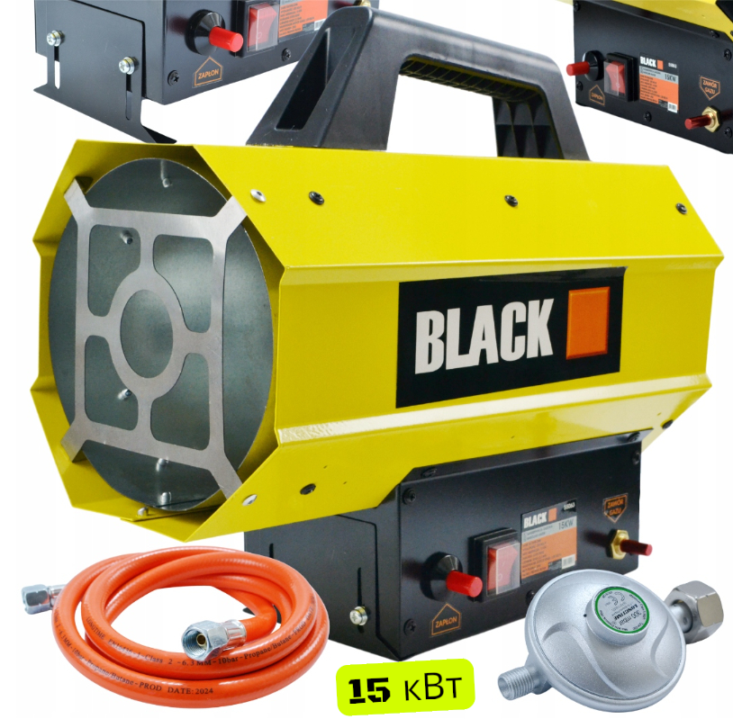 Газовый обогреватель / Газовая тепловая пушка (дуйка) 15 кВт BLACK (Пропан/Бутан) + шланг и редуктор (Польша) Киев - изображение 1