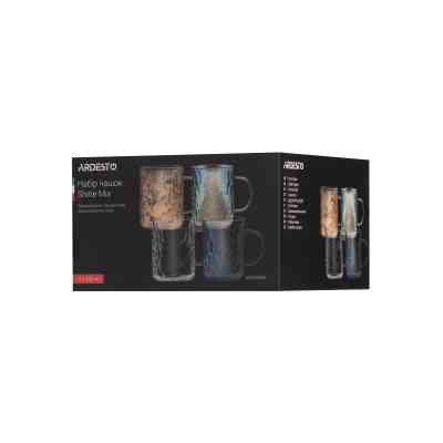 Набор чашек Ardesto Shine mix 260 мл 4 шт прозорий, золотистий, сірий, перламутровий (AR2626GM) Винница