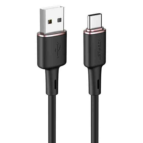 Кабель ACEFAST C2-04 USB to Type-C 3A, 1.2m, silicone, zinc connectors, Black Київ