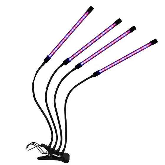 Светодиодная лампа для растений 40 Вт, 4 головки, от USB / Настольная светодиодная фитолампа Киев