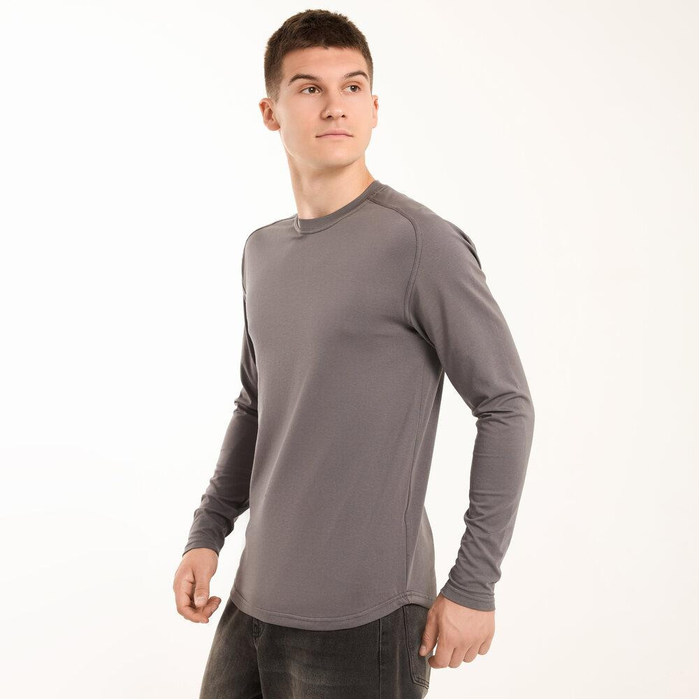 Темно-сірий чоловічий лонгсів Pobedov Dune. Темна сіра чоловіча кофта весна/осінь Київ - фото 1