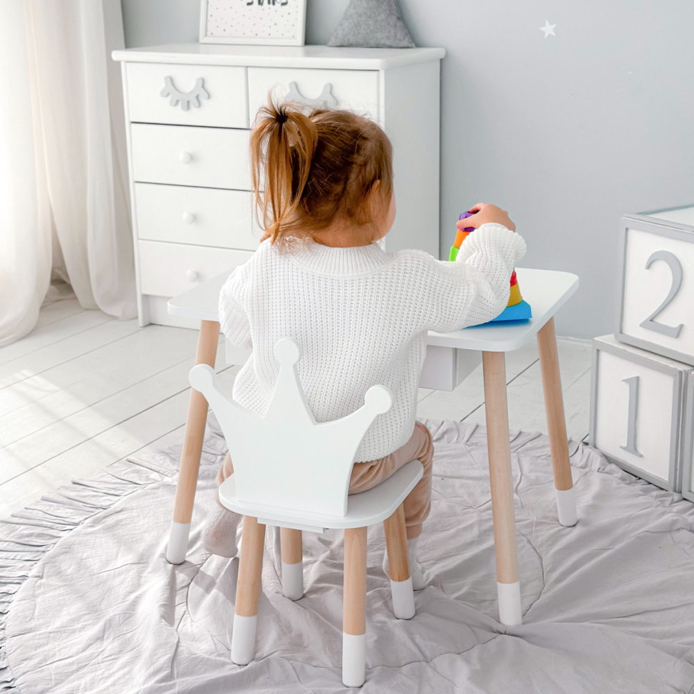 Детский столик с ящиком и стульчик, белый Киев - изображение 10