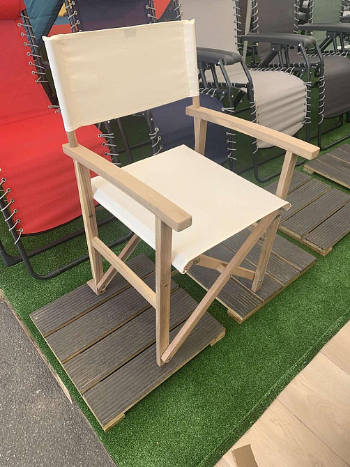 Раскладное садовое кресло из дерева Naterial бежевое Киев - изображение 7