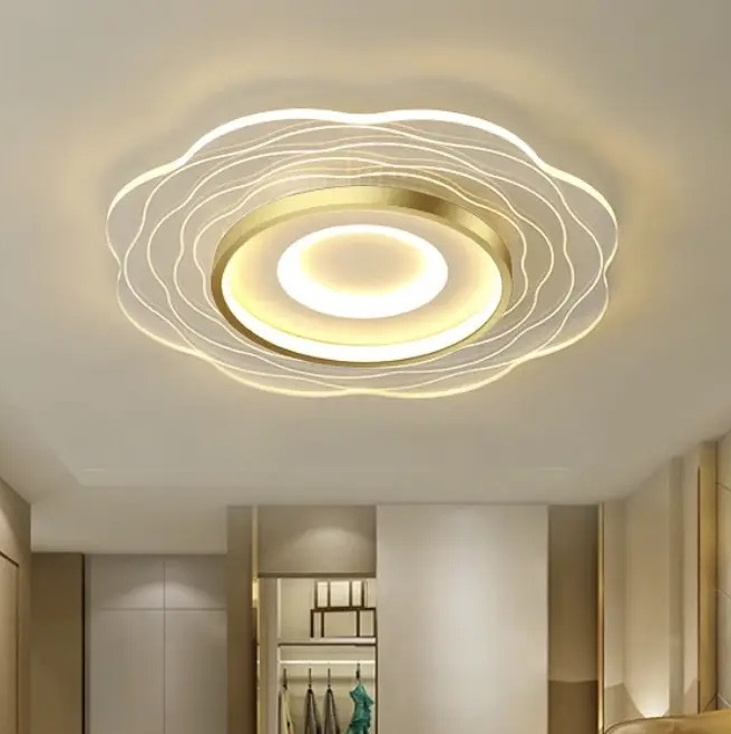 Светодиодная люстра Цветочек PJ827WG (Бело-золотая) 50см Киев - изображение 1