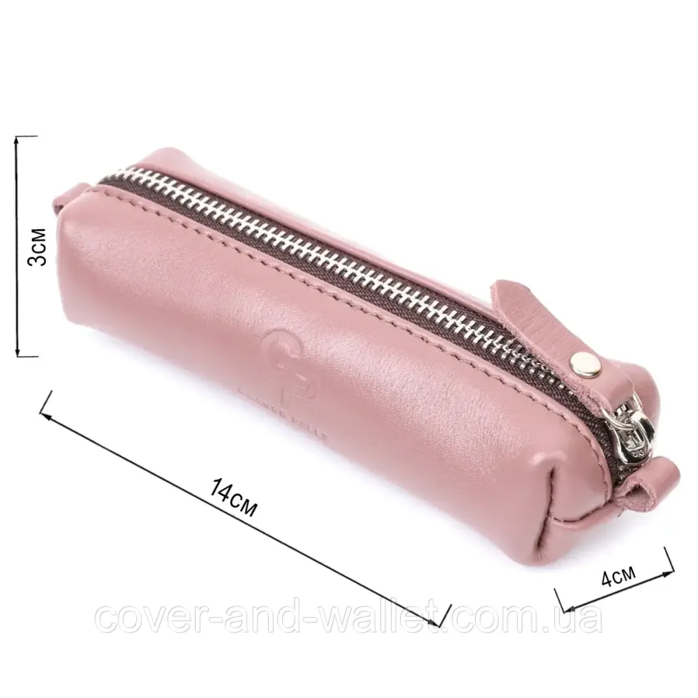 Пудровая женская кожаная ключница на молнии Grande Pelle 16791 Киев - изображение 6