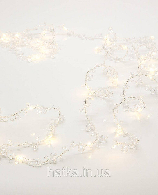 Гірлянда новорічна Міні-LED VALESO Кристал Сріблястий провід Тепле світло LKS8902 Київ - фото 2