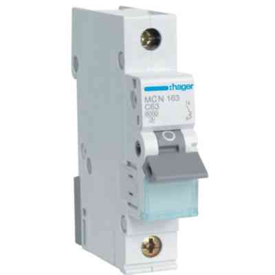 Автоматический выключатель Hager 1-п. C 63A (6kA) 1M (A) (MCN163) Винница