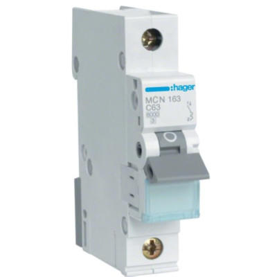 Автоматический выключатель Hager 1-п. C 63A (6kA) 1M (A) (MCN163) Винница - изображение 1