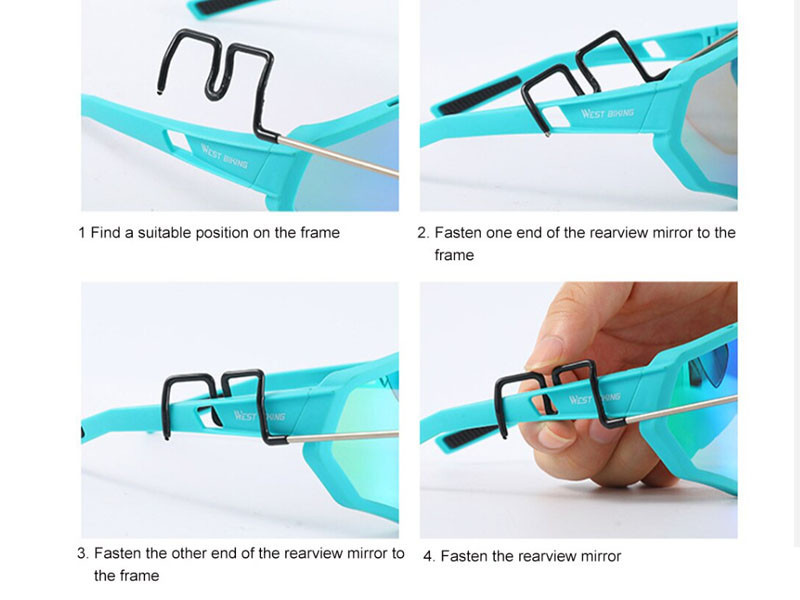 Дзеркало на окуляри для велосипедиста Feel Fit JZ-008 Чорний Бровари - фото 5