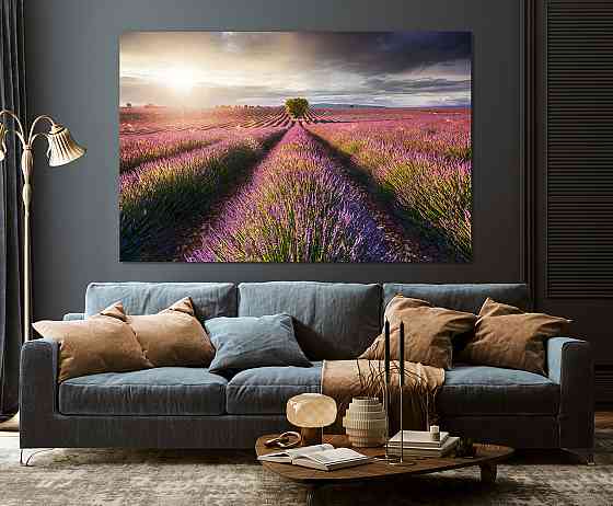 Картина полотно у вітальню / спальню Поле Лаванда   MLP_359 ( 60х30см ) 50x100 см Київ