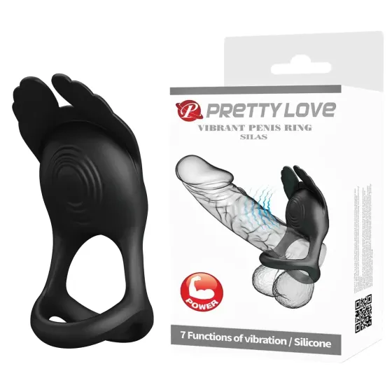 Ерекційне кільце Pretty Love — Vibration Penis Ring SILAS Black, BI-210318 Sex Aura Київ