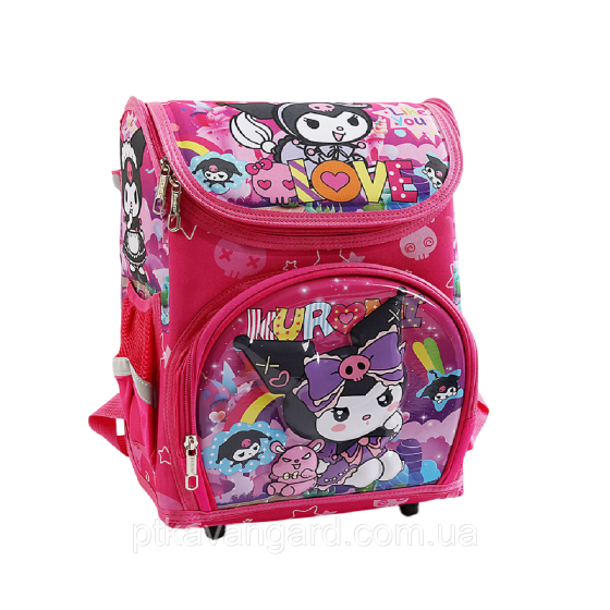 Портфель школьный 1 класс Hello Kitty Куроми каркасный, ортопедическая спинка, 3D принт, розовый Хмельницкий