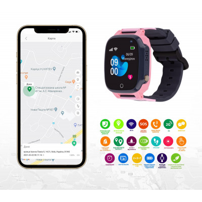 Смарт-годинник Amigo GO008 MILKY GPS WIFI Pink (873293) Вінниця - фото 7