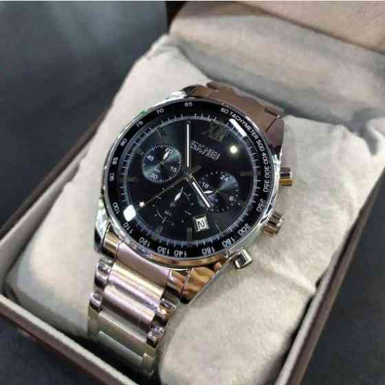 Чоловічий наручний годинник Skmei Tandem 9096 Сріблястий Вінниця