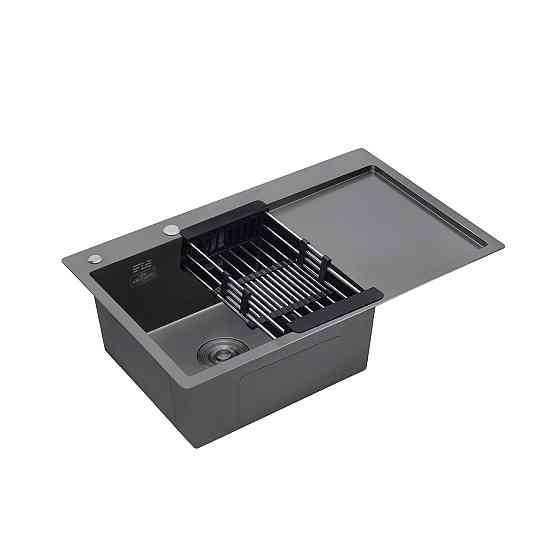 Кухонная мойка  с нержавеющей стали Kroner KRP Schwarze - 78х49LHM PVD (3/1 мм) черная Киев