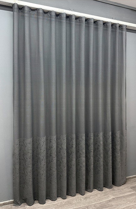 Тюль VR-Textil 1642т Greta Жаккард Графитовый 300х270 см (42-0604) Киев - изображение 3
