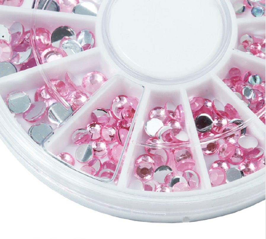 Рожеві стрази на нігті Київ - фото 1