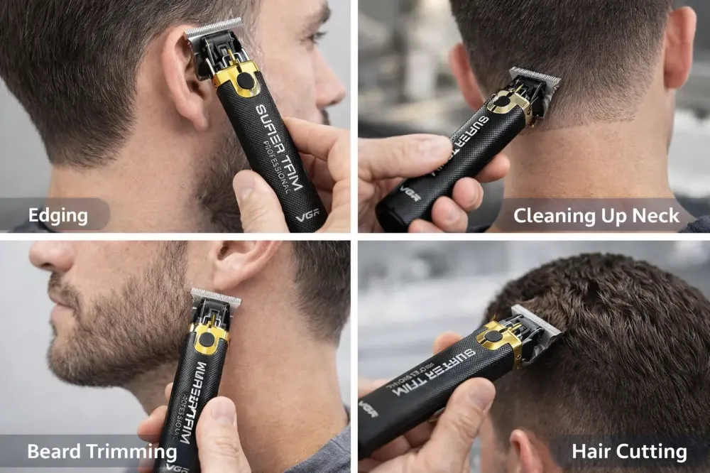 Машинка для стрижки аккумуляторная беспроводная профессиональная + 3 насадки / Триммер для волос VGR V-082 Коломия - фото 4