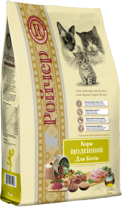 Сухой корм Ройчер Ежедневный для котов 6 кг Винница - изображение 1