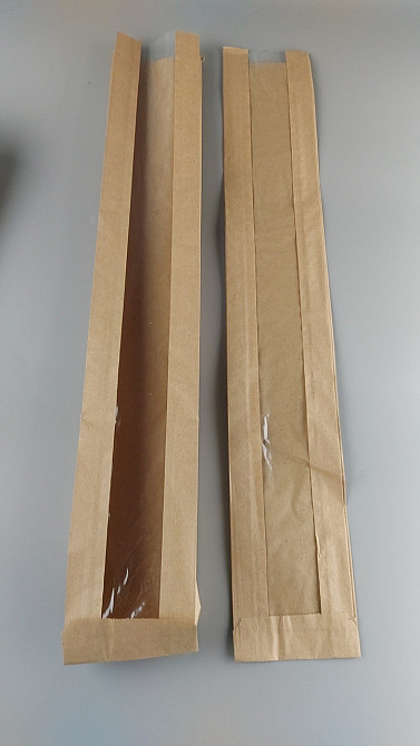 Пакет паперовий з вікном 9*59 см коричневий 1000 шт Харків - фото 1