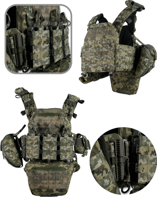 Мужская плитоноска пиксель тактическая плитоноска комплект с итогами  быстрым сбросом штурмовая плитоноска Львов - изображение 1