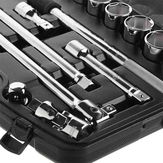 Набір інструментів, проф., 3/4", Cr-V, 20 од., головки: 19-50 мм, кейс INTERTOOL ET-6023 Київ